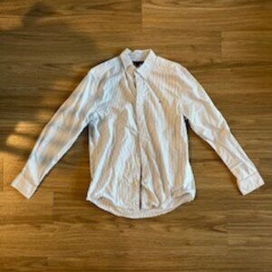 Men's Tommy Hilfiger Blue and White Striped Button Down Size Medium